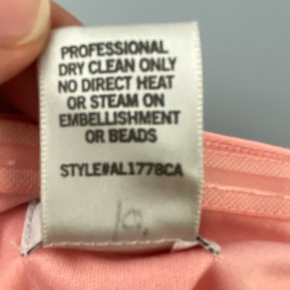 Cache Elegant Rhinestone Embellished Coral Pink Evening Gown (flawed) - Picture 6 of 16